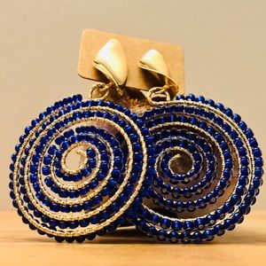 ⭐️ONE LEFT⭐️Blue Beaded spiral design earrings